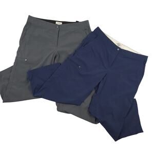 L.L. Bean Women's Cropped Trail Pants Lot Of 2 Sz 10 Outdoor Hiking Green & Blue